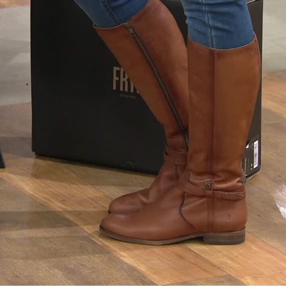 FRYE‎ MELISSA BELTED TALL WIDE CALF size 7.5